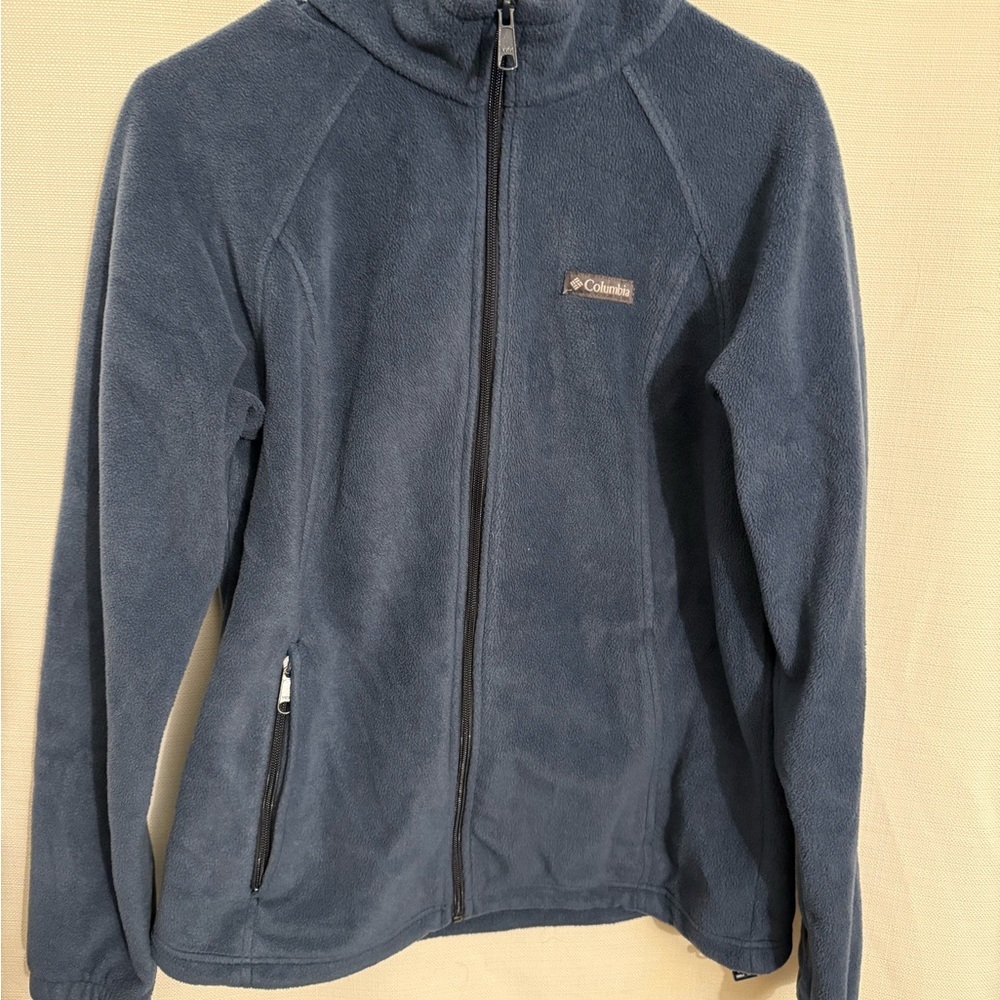 Columbia Women’s Blue Full Zip Fleece Jacket Large Outdoor Hiking Lightweight